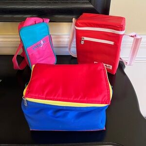 vintage 1990s new+gently used (3) small bottle/diaper combination bags- see desc